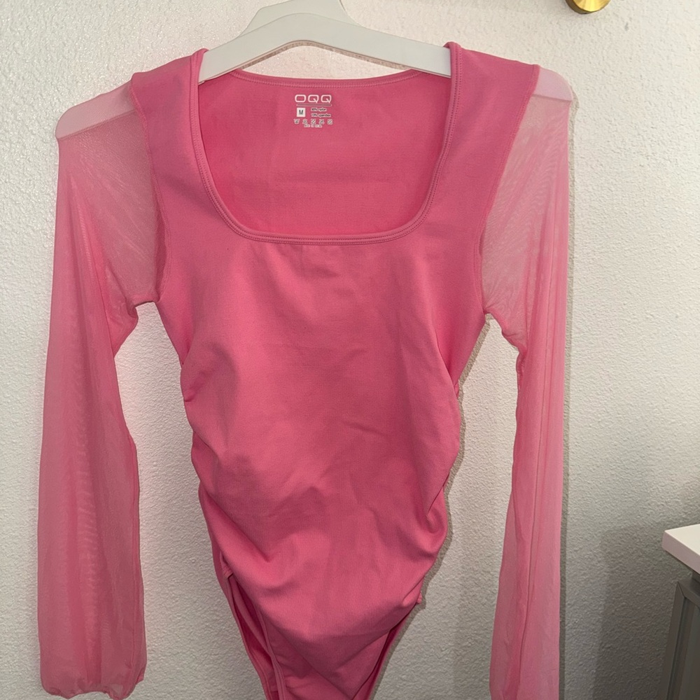 Chic Pink Long Sleeve Bodysuit